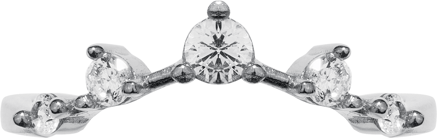 Brilliant Round Wishbone | Stacking Ring
