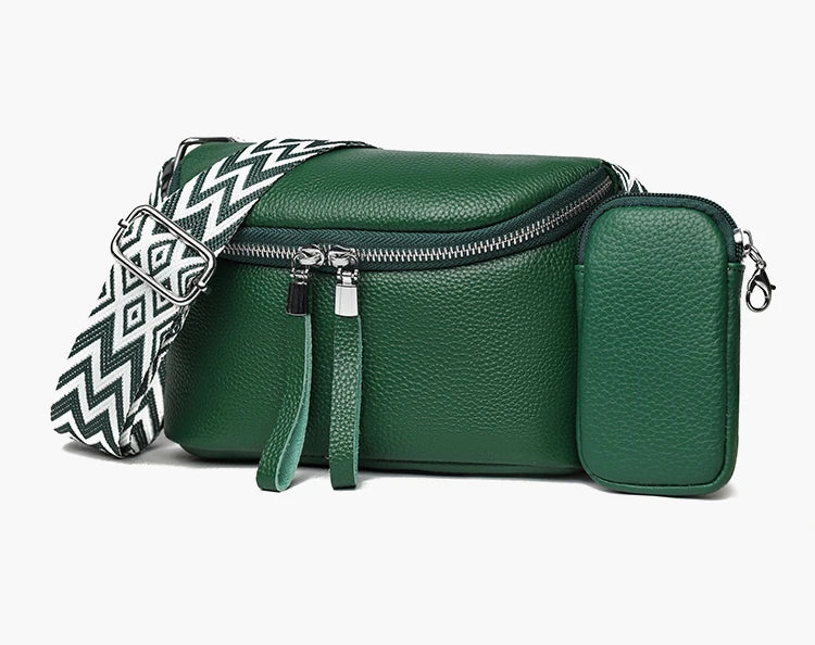 Nina Refined Leather Shoulder Bag with Adjustable Strap