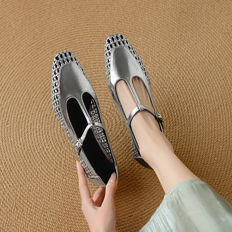 Square Toe Buckle Strap Mary Janes