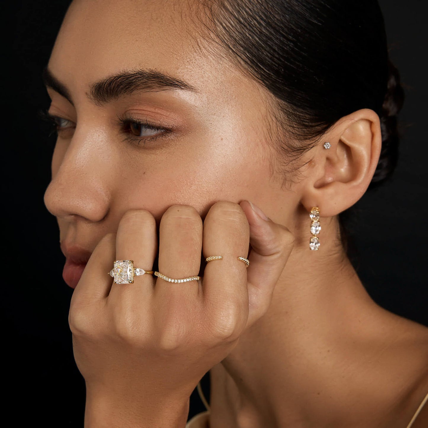 Open Pavé Stacking Ring