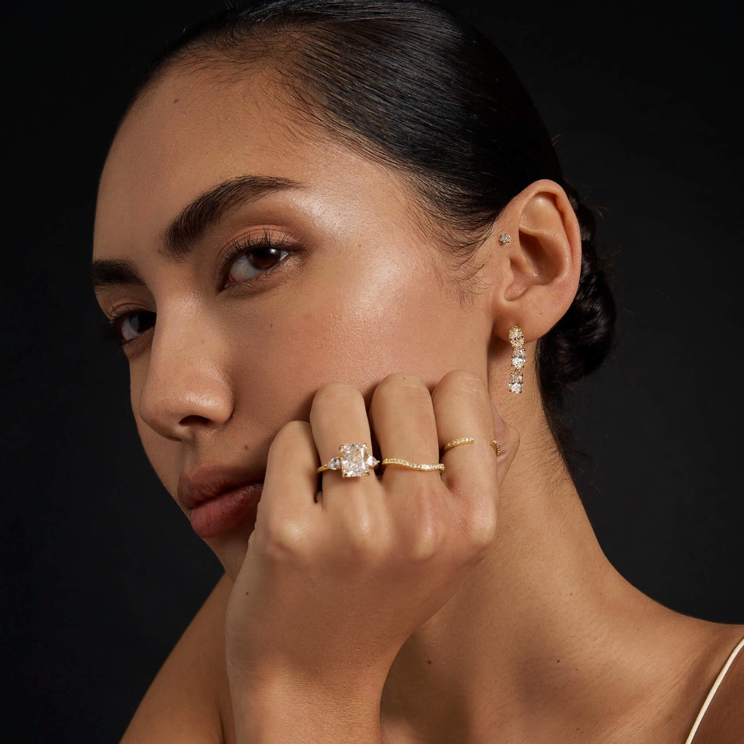 Open Pavé Stacking Ring