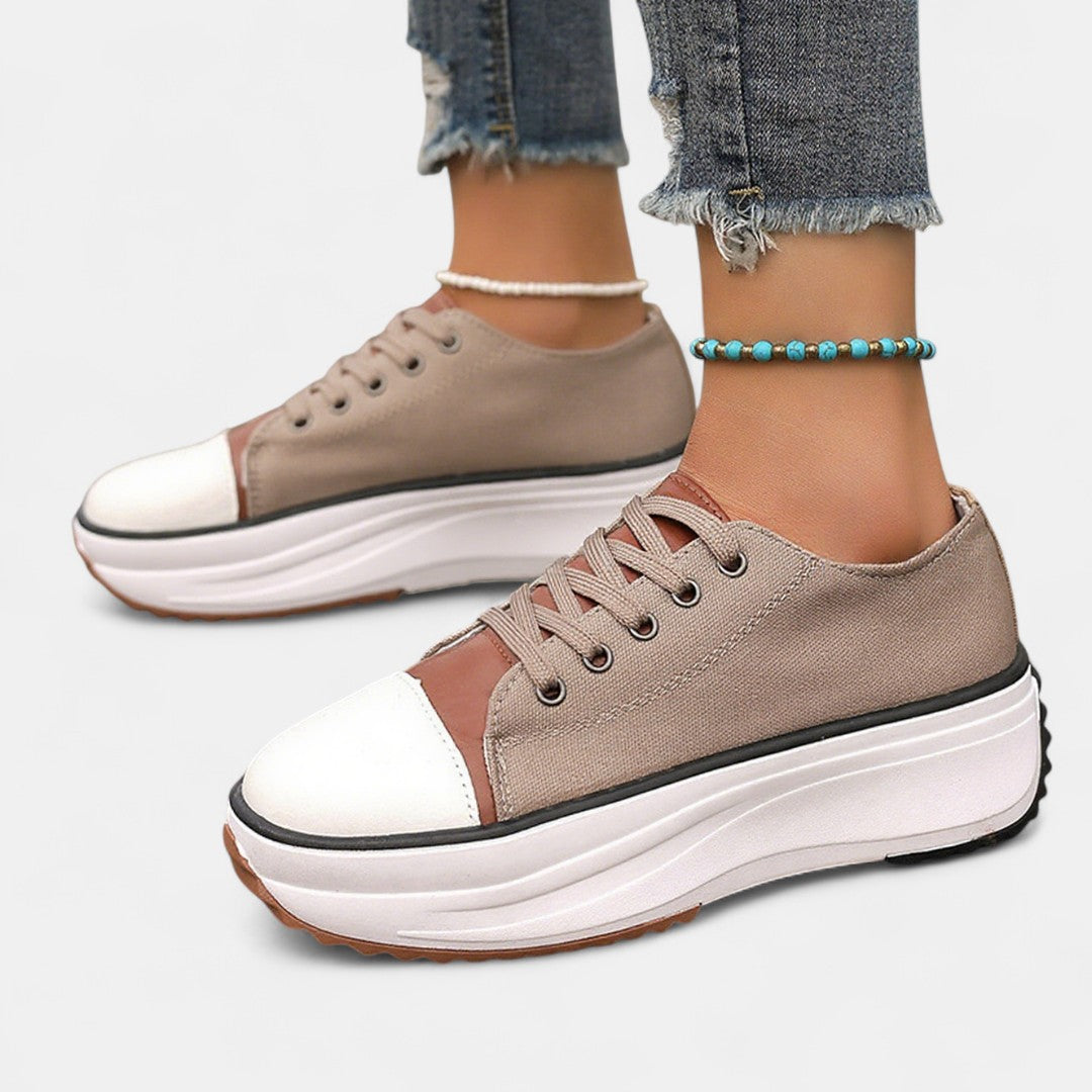Eveloise Comfortable Platform Sneaker with EVA Cushioning Durable Canvas