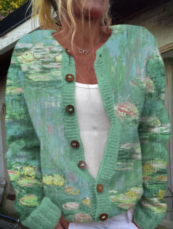 Anwen Spring Green Light Jacket with Playful Print