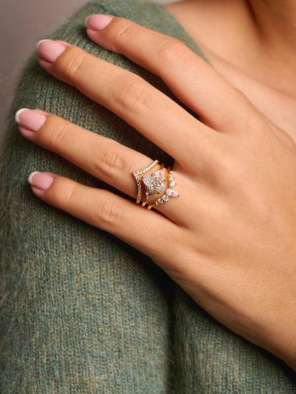 Pavé Wishbone V | Stacking Ring