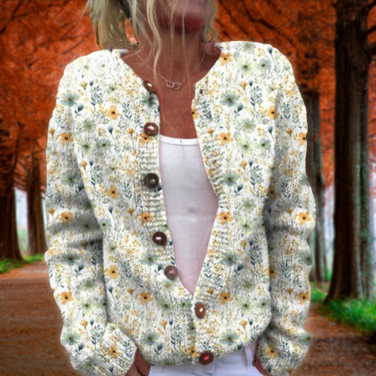 Lowri Floral Print Cardigan – Light Spring Layer with Colourful Patterns