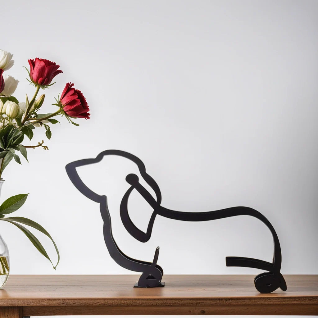 Basset Hound - Line Art Sculpture