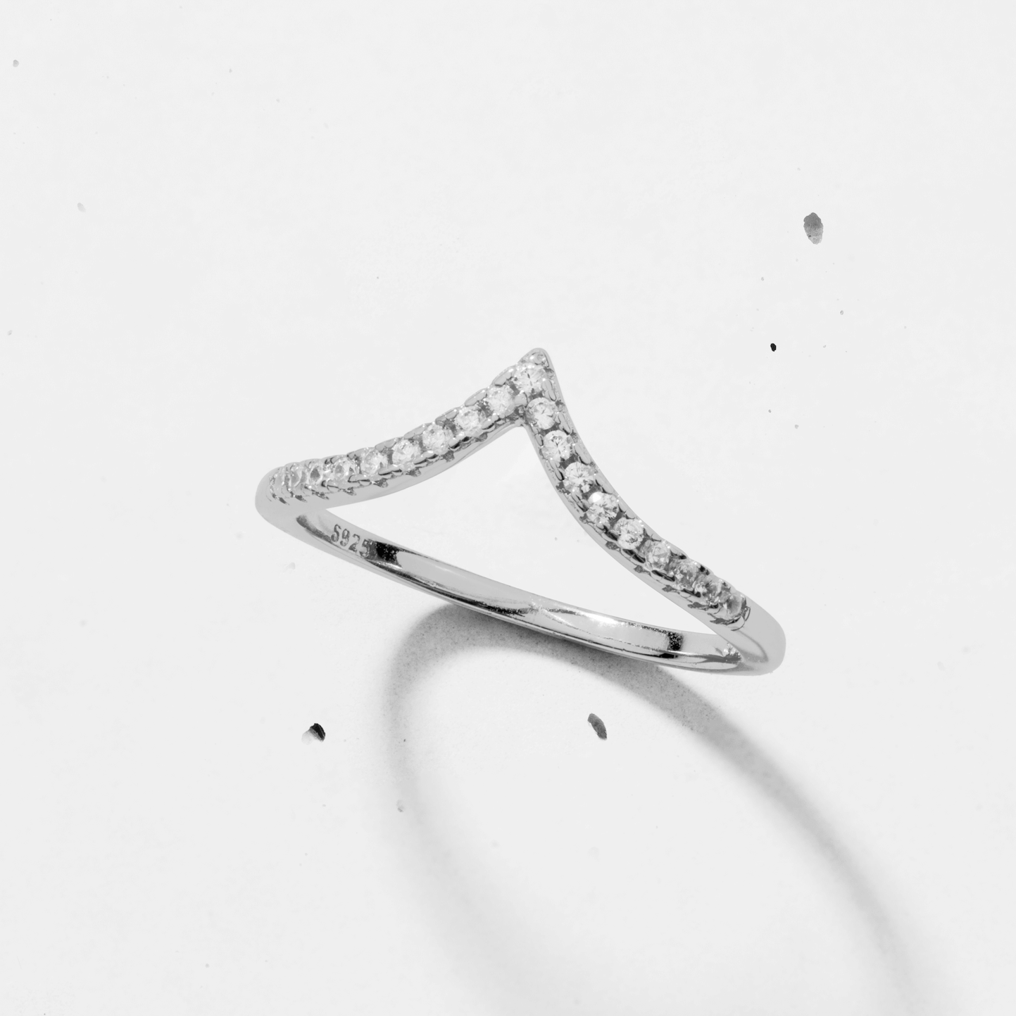 Pavé Wishbone V | Stacking Ring