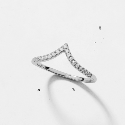 Pavé Wishbone V | Stacking Ring