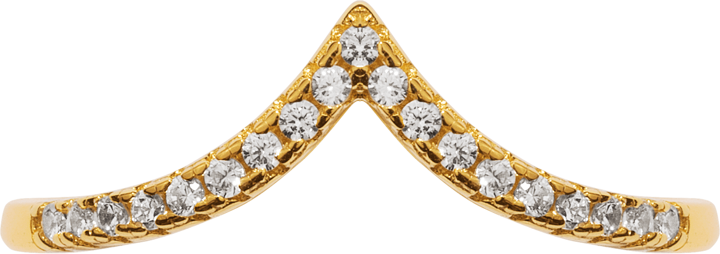Pavé Wishbone V | Stacking Ring