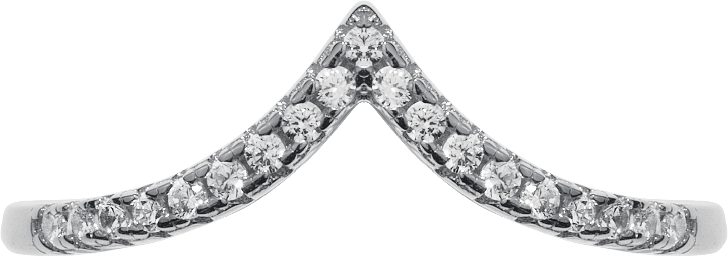 Pavé Wishbone V | Stacking Ring