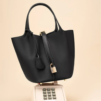 LEATHER BUCKET HANDBAG
