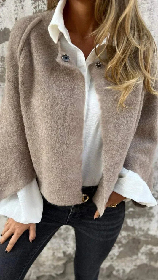 Amelia Timeless Cotton Blend Round Neck Women's Coat