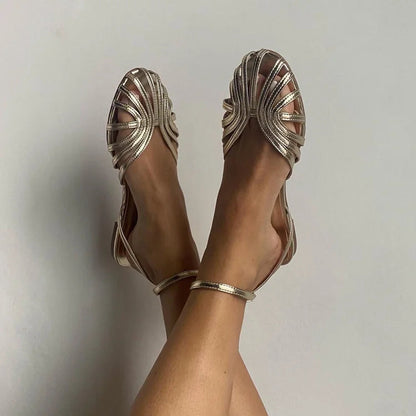 GINEVRA | Elegant Ballerina with Interwoven Detail for a Refined Look