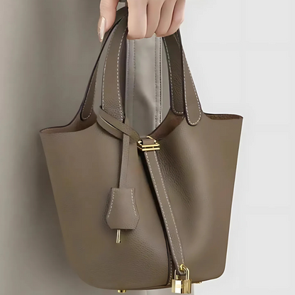 LEATHER BUCKET HANDBAG