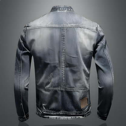 Retro jeansjack för herrar med klassisk bikerstil