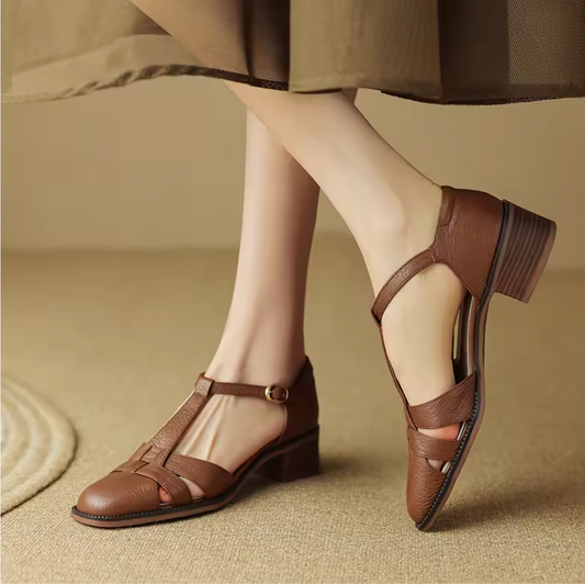 Narrow Band T-strap Flats