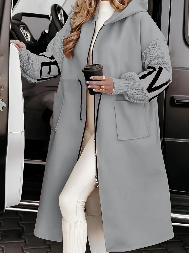 Rosana Elegant Hooded Coatigan – Soft Fabric, Adjustable Hood, Multiple Colours