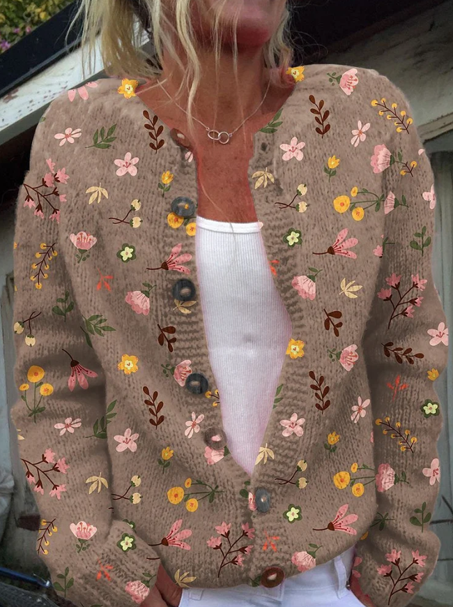 Lowri Floral Print Cardigan – Light Spring Layer with Colourful Patterns