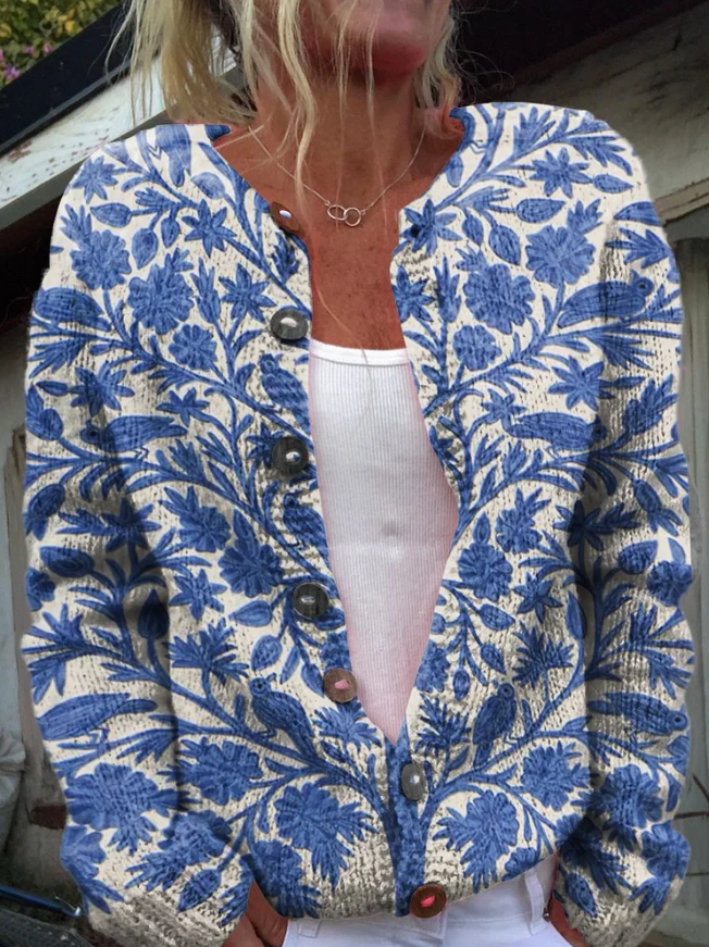 Lowri Floral Print Cardigan – Light Spring Layer with Colourful Patterns