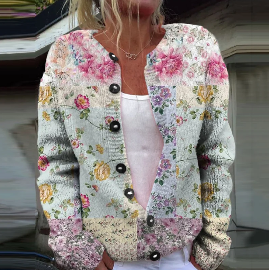 Lowri Floral Print Cardigan – Light Spring Layer with Colourful Patterns