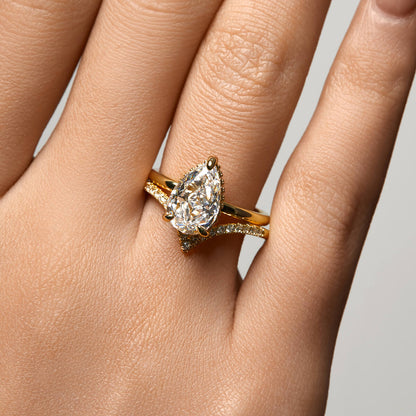 Pavé Wishbone V | Stacking Ring