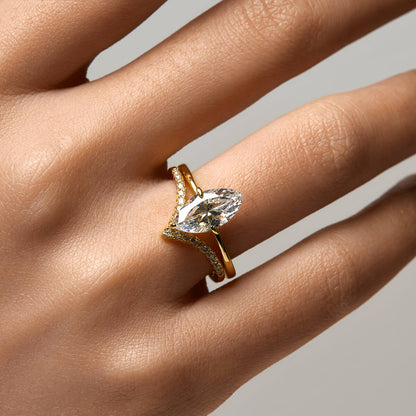 Pavé Wishbone V | Stacking Ring