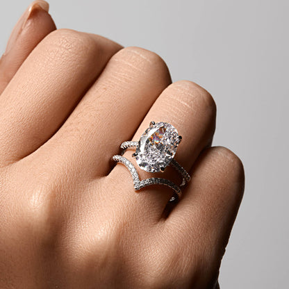 Pavé Wishbone V | Stacking Ring