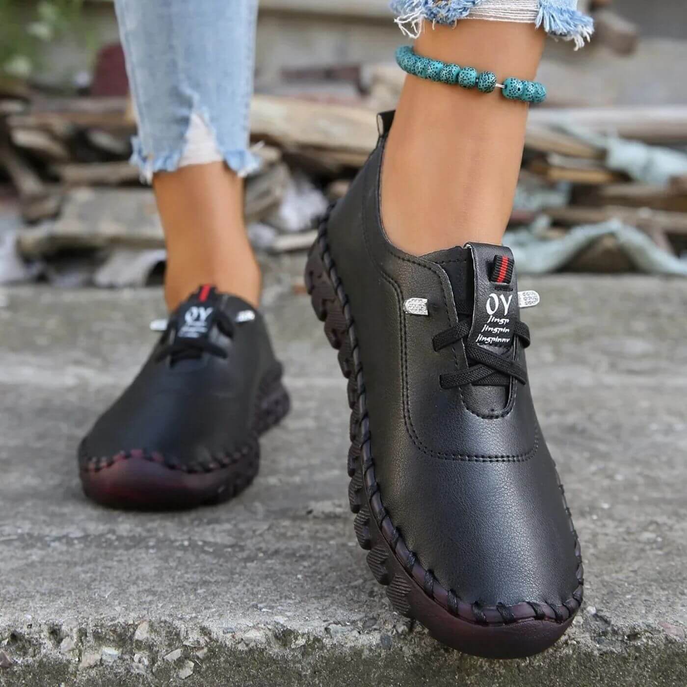 Women's Leather Lace-Up Orthopedic Shoes
