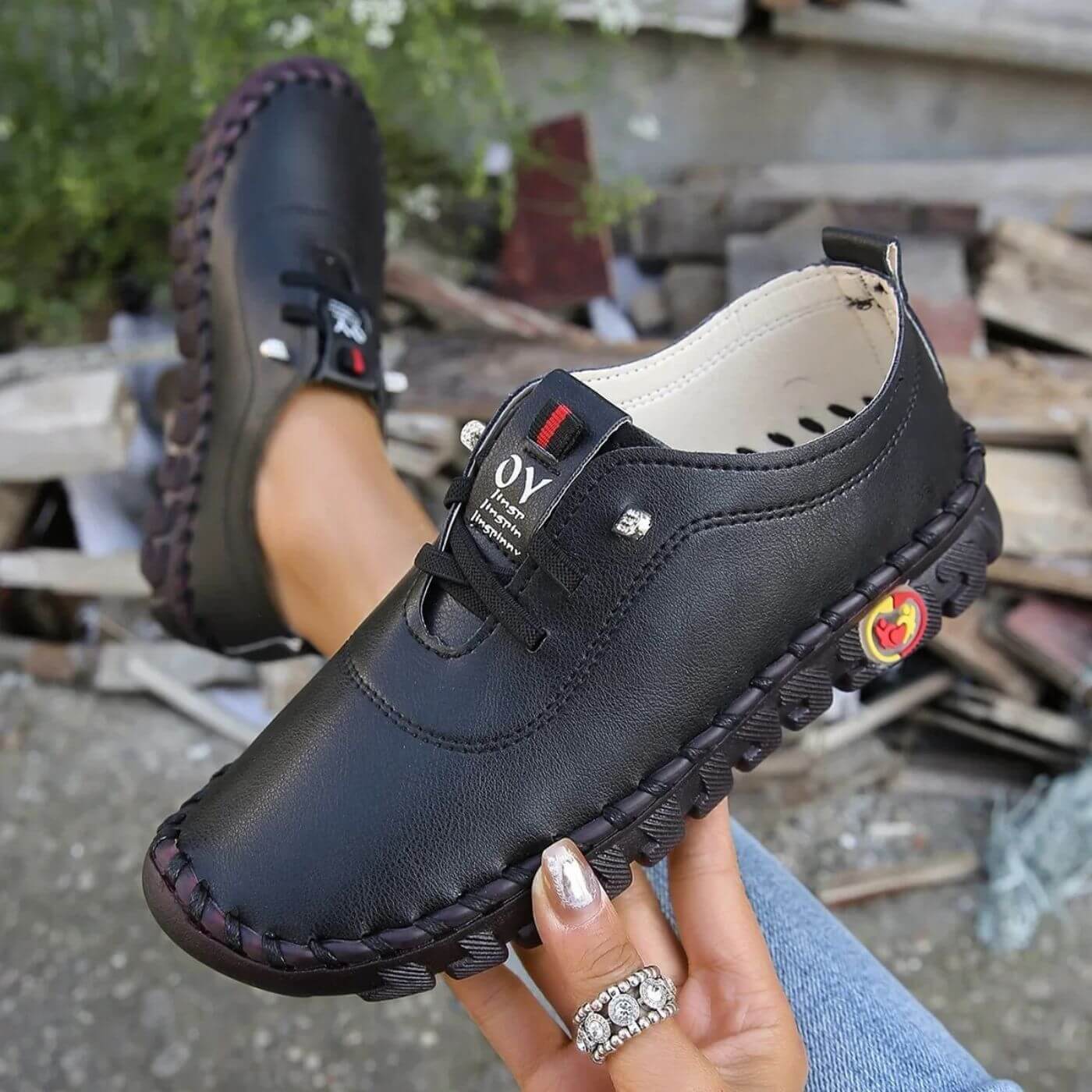 Women's Leather Lace-Up Orthopedic Shoes