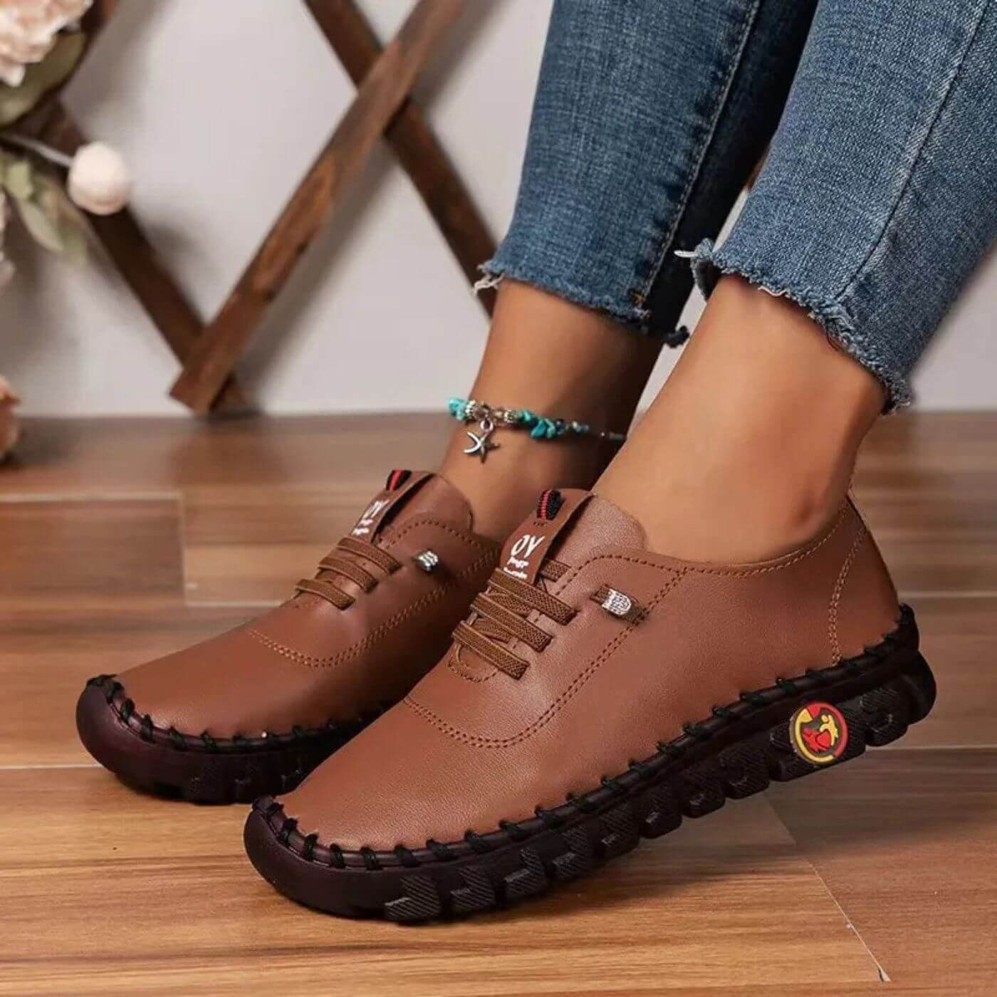 Women's Leather Lace-Up Orthopedic Shoes