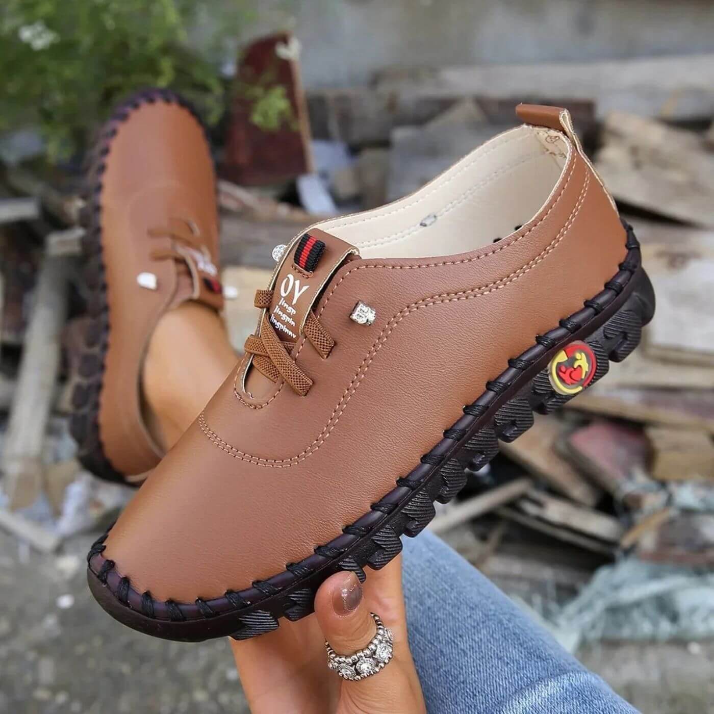 Women's Leather Lace-Up Orthopedic Shoes