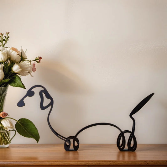 Dachshund - Line Art Sculpture