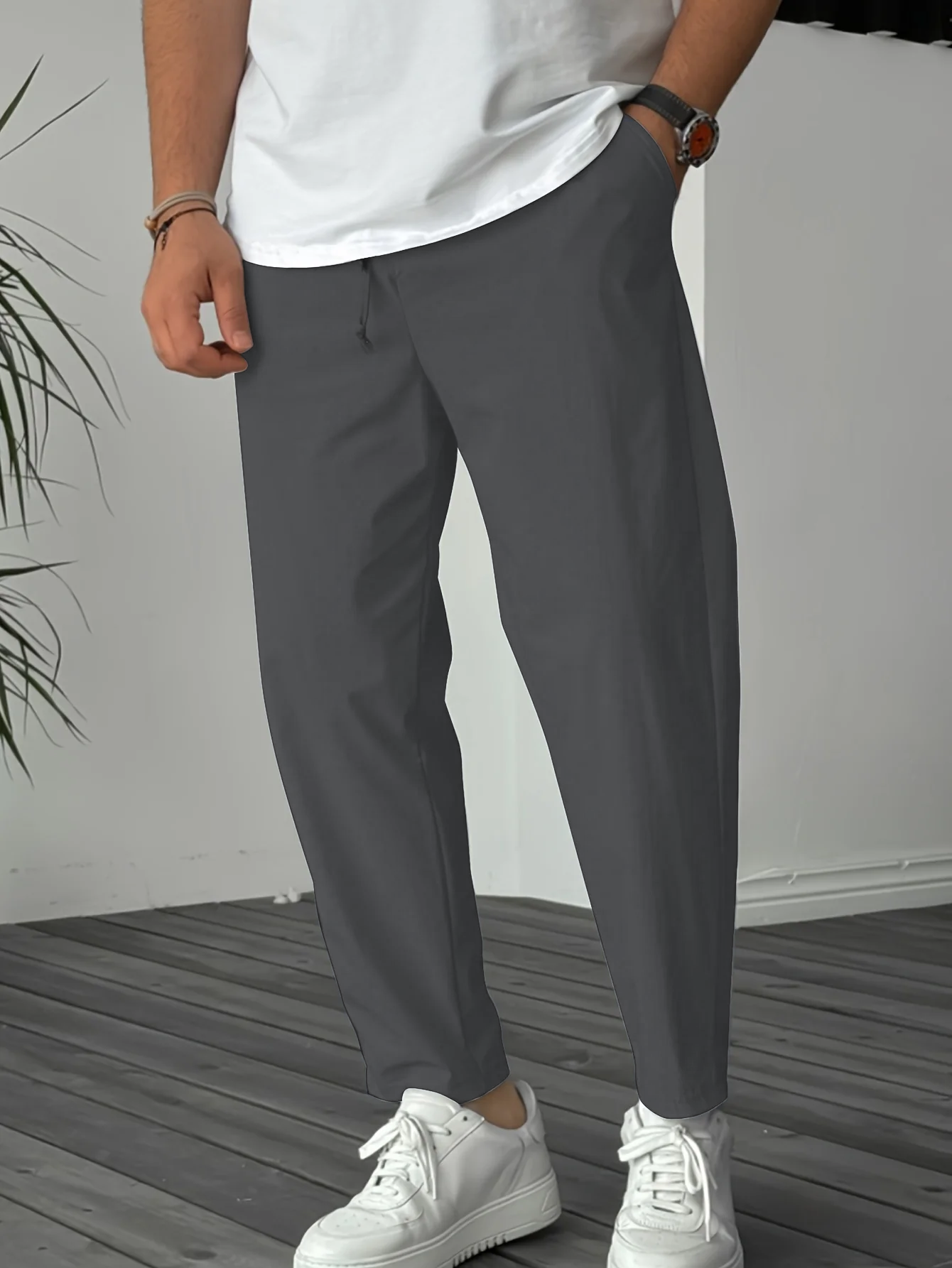 Pantaloni affusolati essenziali con coulisse uomo | Eclair