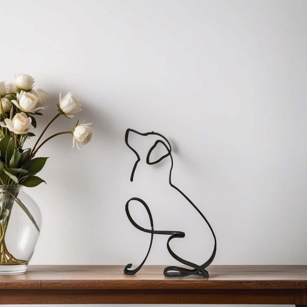 Golden Retriever - Line Art Sculpture