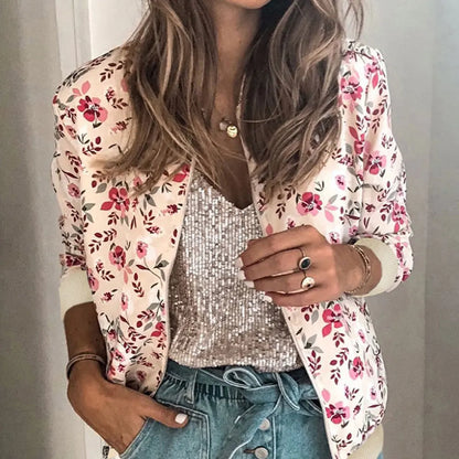 Hazel Floral Bomber Jacket – Lightweight Trendy Sporty Elegance