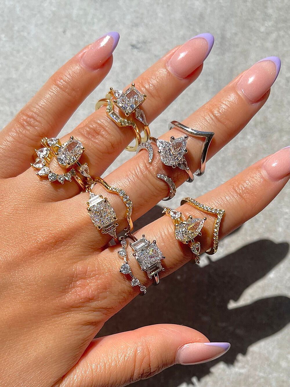 Pavé Wishbone V | Stacking Ring