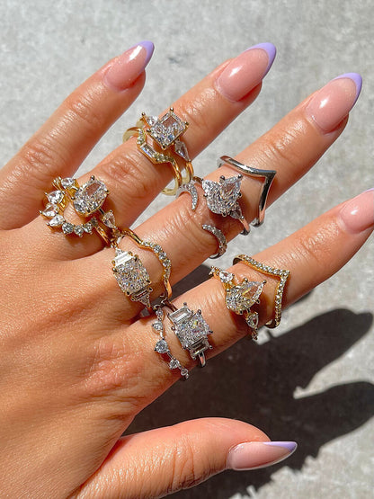 Pavé Wishbone V | Stacking Ring