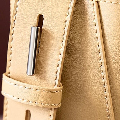 Genuine Leather Oversized Bucket Bag – Crossbody & Shoulder Style