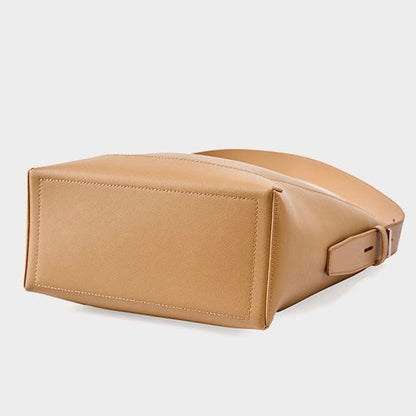 Genuine Leather Oversized Bucket Bag – Crossbody & Shoulder Style