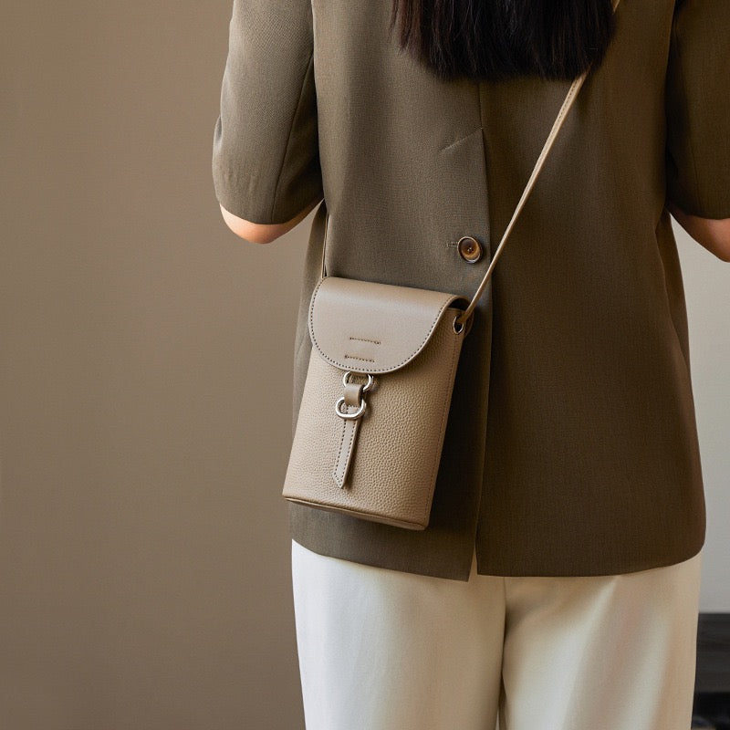 Luxury Genuine Leather Mini Crossbody Phone Bag – Compact Elegance