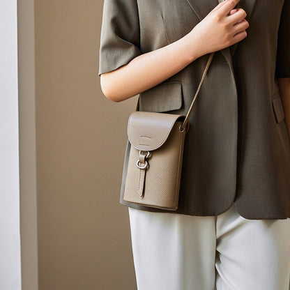 Luxury Genuine Leather Mini Crossbody Phone Bag – Compact Elegance