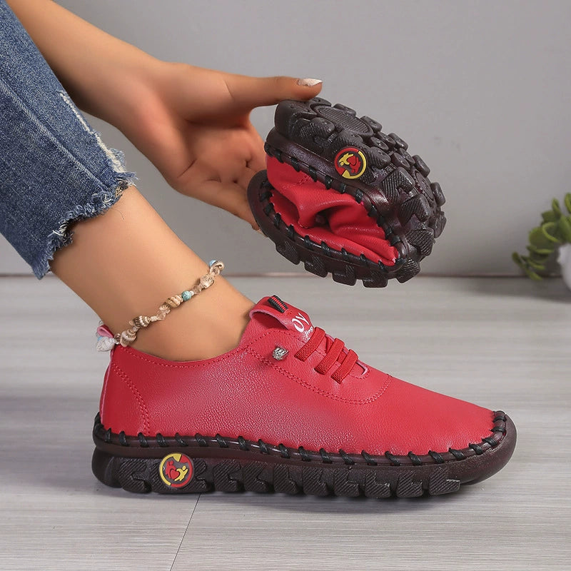 Women's Leather Lace-Up Orthopedic Shoes