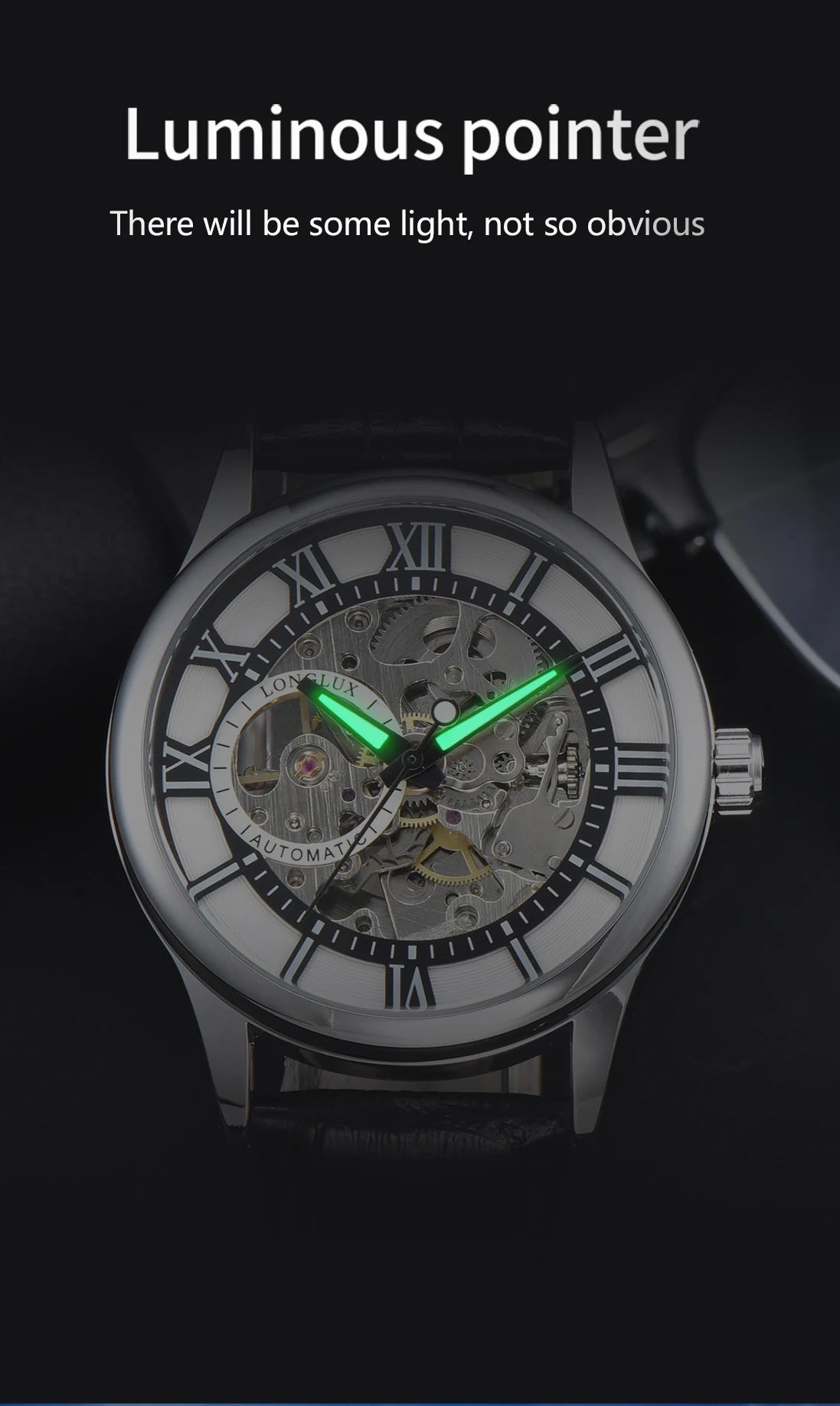Automatic Watch Rome Wholesale Mechanical Wristwatches Waterproof Hollow Leather Mens Watch Men Gift