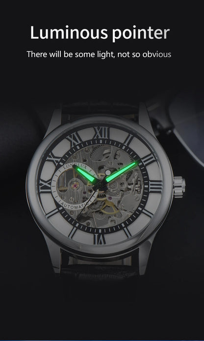 Automatic Watch Rome Wholesale Mechanical Wristwatches Waterproof Hollow Leather Mens Watch Men Gift