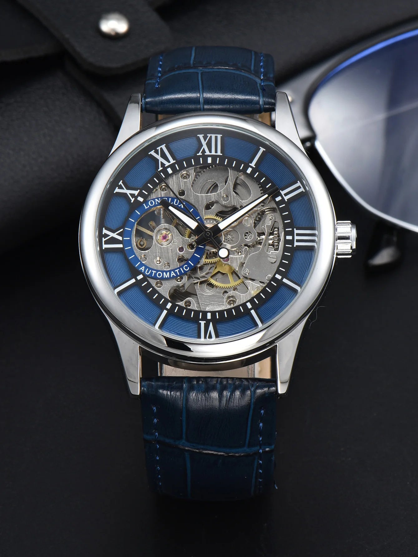 Automatic Watch Rome Wholesale Mechanical Wristwatches Waterproof Hollow Leather Mens Watch Men Gift