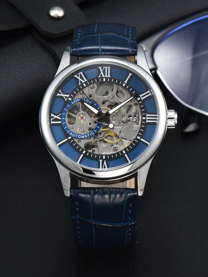 Automatic Watch Rome Wholesale Mechanical Wristwatches Waterproof Hollow Leather Mens Watch Men Gift
