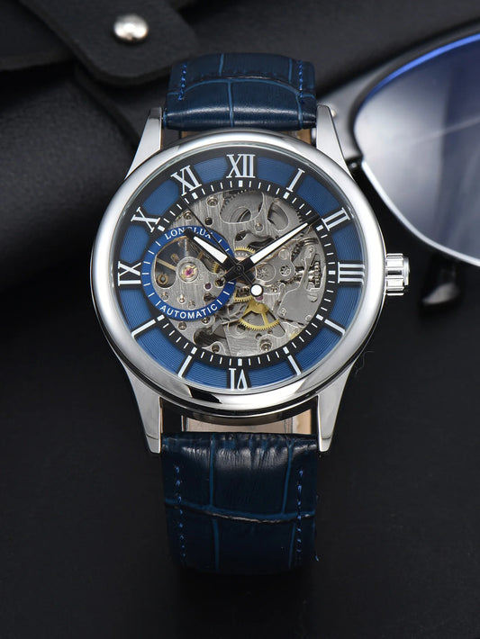 Automatic Watch Rome Wholesale Mechanical Wristwatches Waterproof Hollow Leather Mens Watch Men Gift