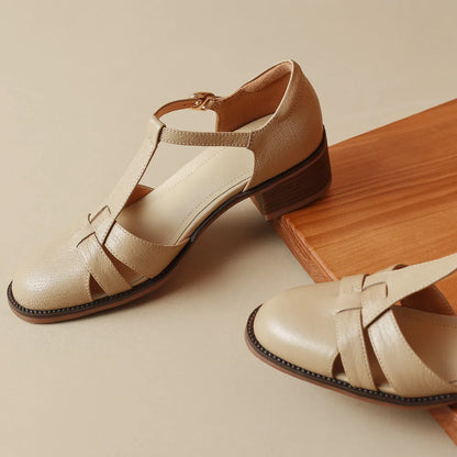 Narrow Band T-strap Flats