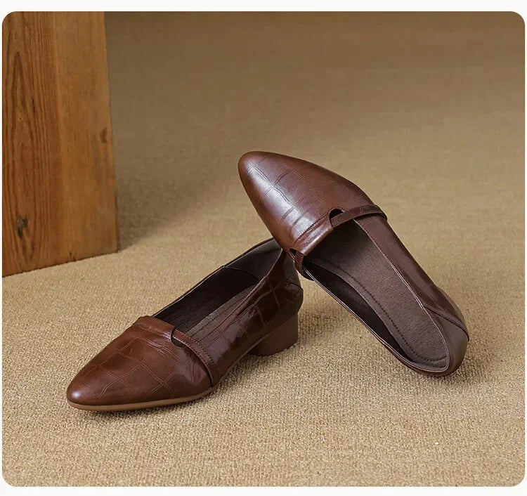 French Shallow Pointed Toe Loafers