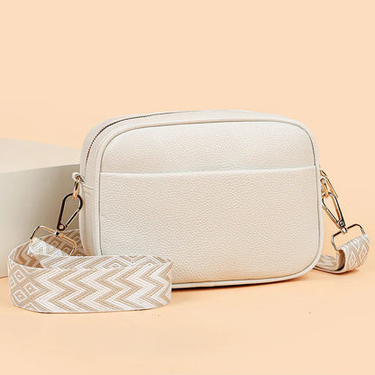 Elegant Refined Leather Shoulder Bag with Adjustable Strap